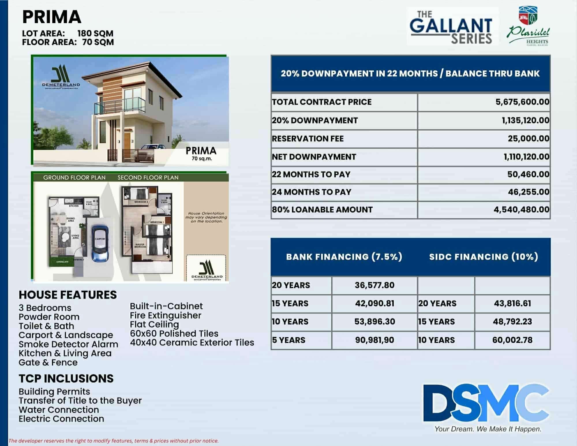 Prima – 3BR House & Lot at Plaridel Heights (The Gallant Series)
